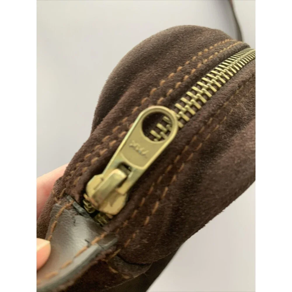 Lord & Taylor Dark Brown Suede Crossbody Purse